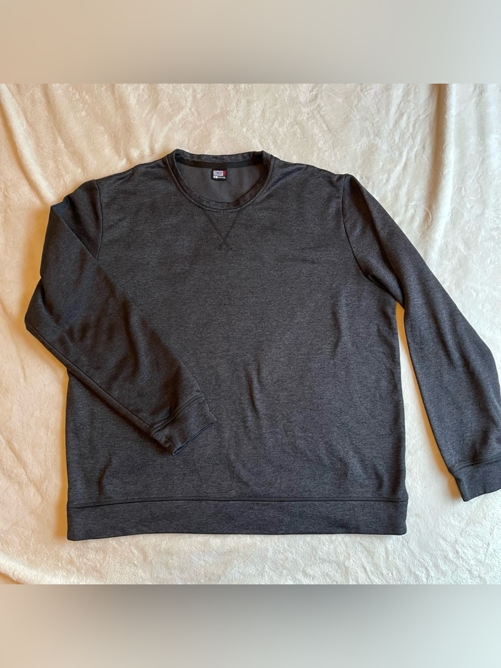 MicroFleece Thermal Base Tech Grid Charcoal Charcoal Grey Crewneck Sweatshirt L